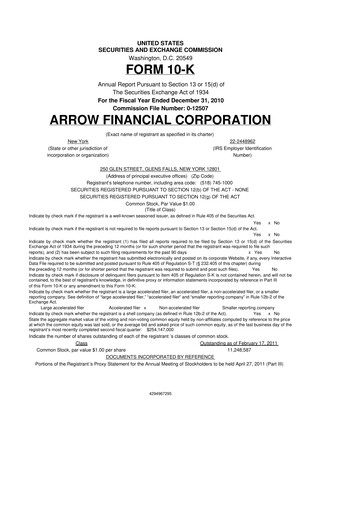 Miniature Arrow Financial 10-K Rapport annuel 