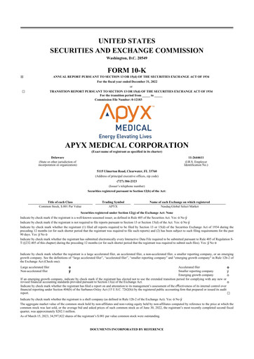Thumbnail Apyx Medical 10-K Annual Report 2022