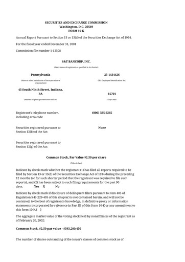 Thumbnail S&T Bancorp 10-K Annual Report 