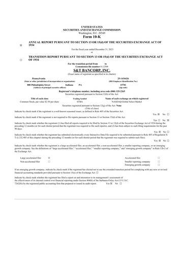 Thumbnail S&T Bancorp 10-K Annual Report 2023