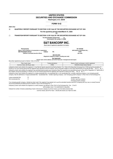 Thumbnail S&T Bancorp 10-Q Quarterly Report FY2025 