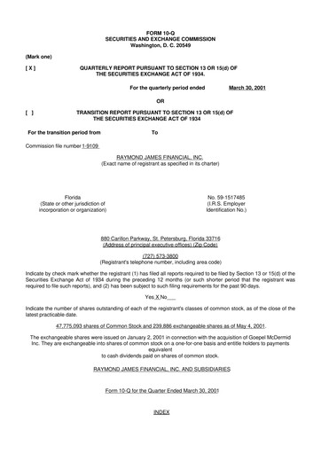 Thumbnail Raymond James Financial 10-Q Quarterly Report FY 