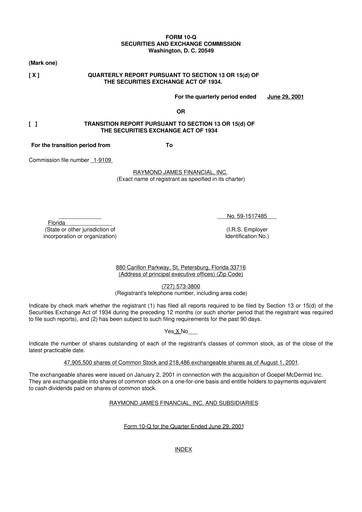 Thumbnail Raymond James Financial 10-Q Quarterly Report FY 