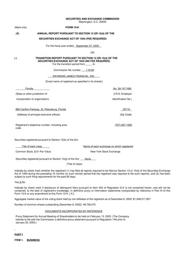 Thumbnail Raymond James Financial 10-K Annual Report 