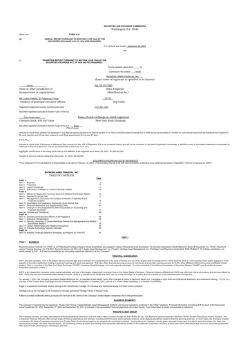 Thumbnail Raymond James Financial 10-K Annual Report 