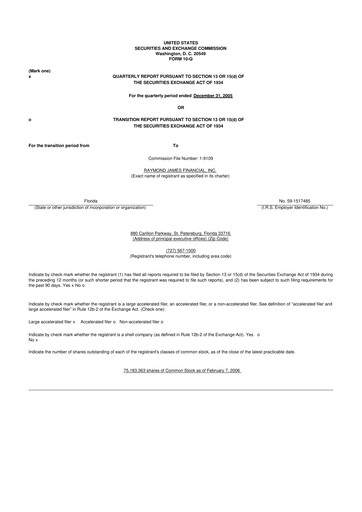 Thumbnail Raymond James Financial 10-Q Quarterly Report FY 