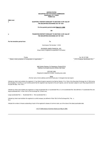 Thumbnail Raymond James Financial 10-Q Quarterly Report FY 