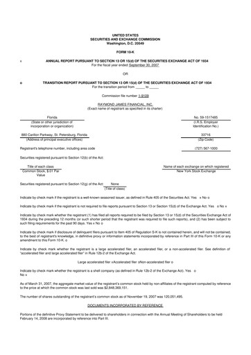 Thumbnail Raymond James Financial 10-K Annual Report 