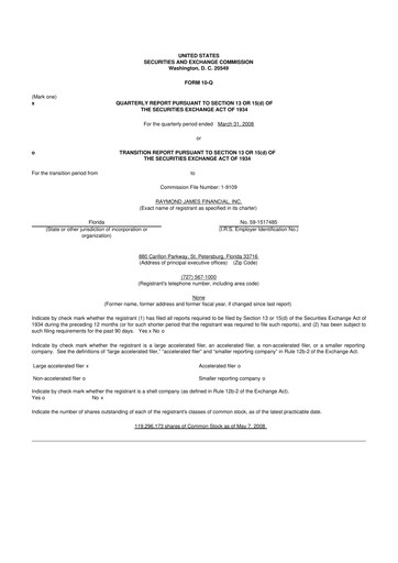 Thumbnail Raymond James Financial 10-Q Quarterly Report FY 