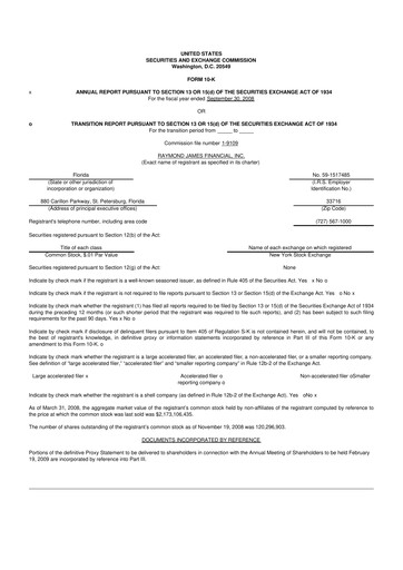 Thumbnail Raymond James Financial 10-K Annual Report 