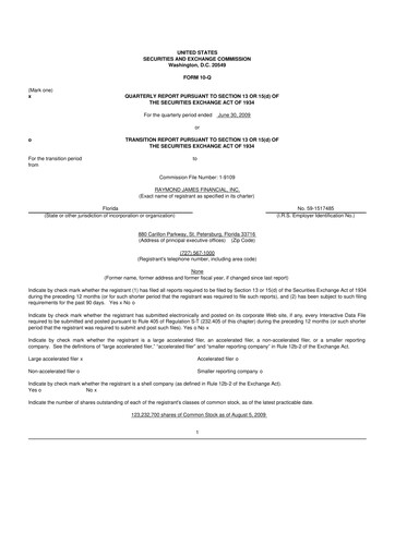 Thumbnail Raymond James Financial 10-Q Quarterly Report FY 