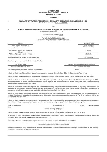 Thumbnail Raymond James Financial 10-K Annual Report 