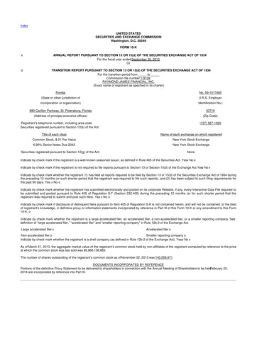 Thumbnail Raymond James Financial 10-K Annual Report 