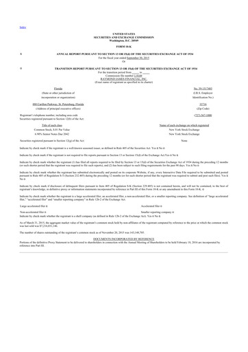 Thumbnail Raymond James Financial 10-K Annual Report 2015