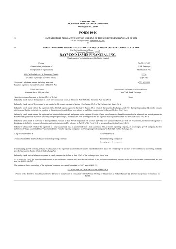 Thumbnail Raymond James Financial 10-K Annual Report 2017