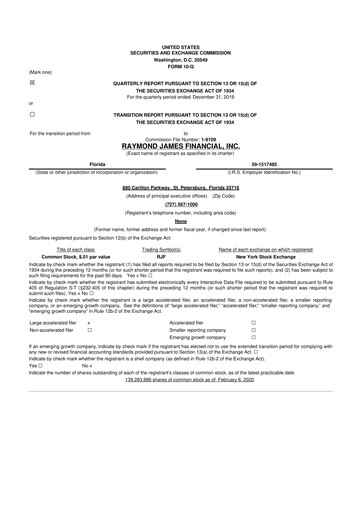 Thumbnail Raymond James Financial 10-Q Quarterly Report FY2020 