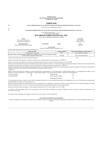 Thumbnail Raymond James Financial 10-K Annual Report 2023