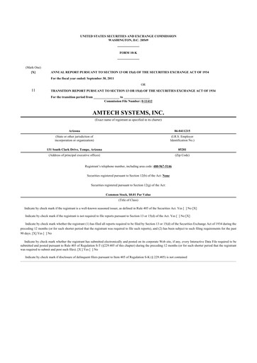 Thumbnail Amtech Systems 10-K Annual Report 2011