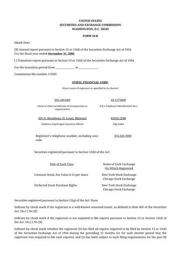 Thumbnail Stifel
 10-K Annual Report 