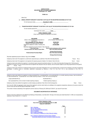Thumbnail Stifel
 10-K Annual Report 
