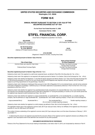 Thumbnail Stifel
 10-K Annual Report 