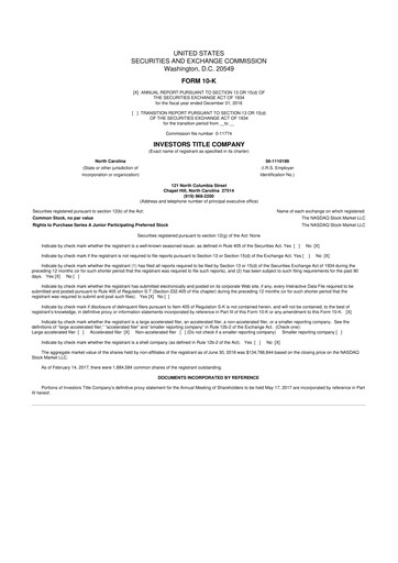 Thumbnail Investors Title Company
 10-K Annual Report 2016