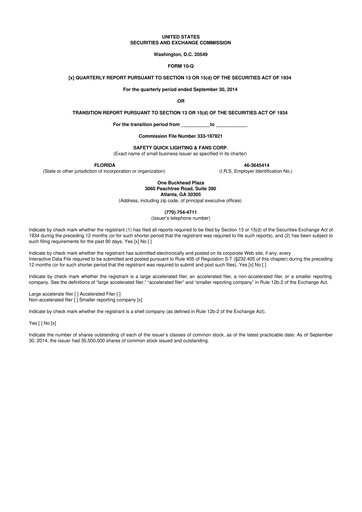 Thumbnail SKYX Platforms 10-Q Quarterly Report FY2014 