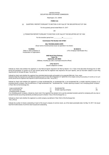 Thumbnail SKYX Platforms 10-Q Quarterly Report FY2017 