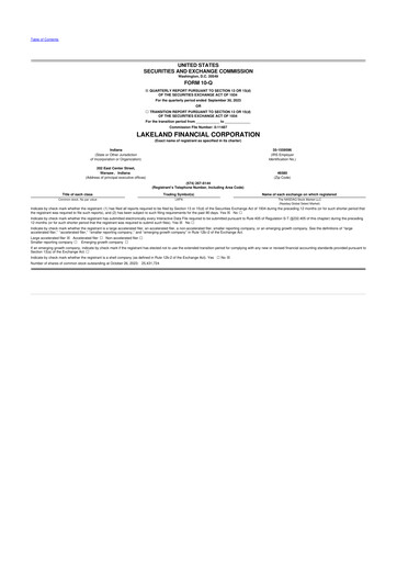 Thumbnail Lakeland Financial Corp 10-Q Quarterly Report FY2023 