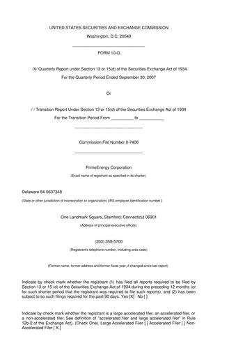 Thumbnail PrimeEnergy Resources 10-Q Quarterly Report FY 