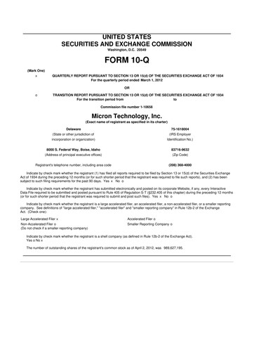 Thumbnail Micron Technology 10-Q Quarterly Report FY2012 