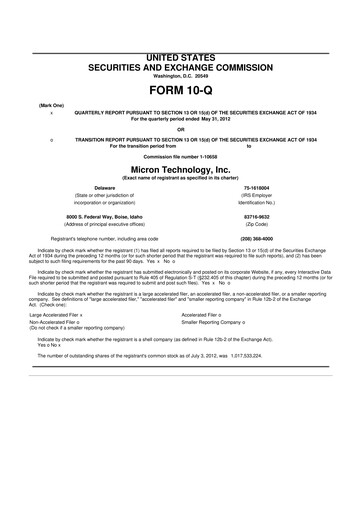 Thumbnail Micron Technology 10-Q Quarterly Report FY2012 