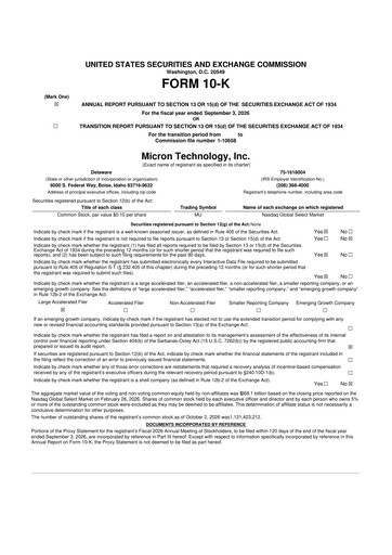 Thumbnail Micron Technology 10-K Annual Report 2026