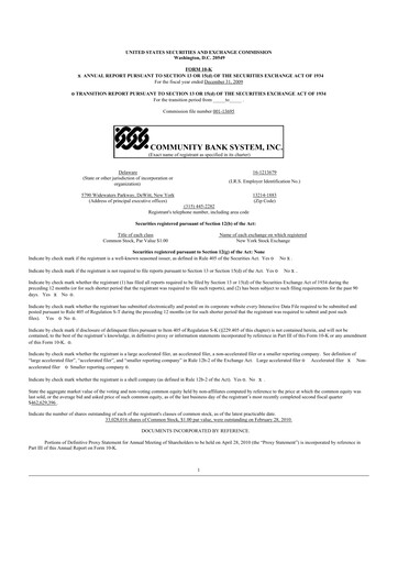 Thumbnail Community Financial System 10-K Annual Report 