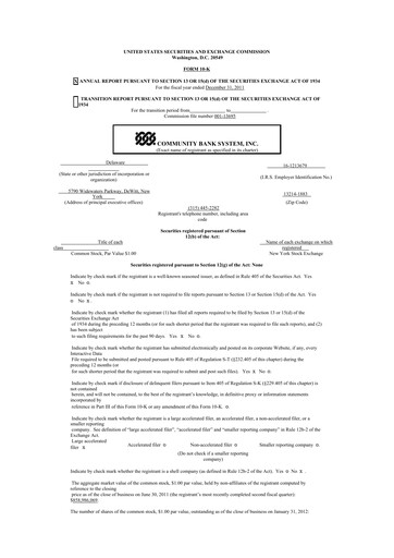 Thumbnail Community Financial System 10-K Annual Report 