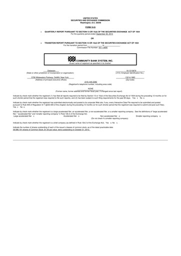 Thumbnail Community Financial System 10-Q Quarterly Report FY2012 
