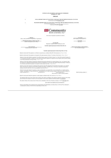 Thumbnail Community Financial System 10-K Annual Report 2013