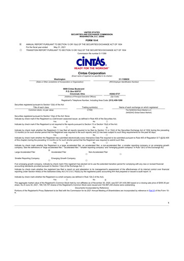 Thumbnail Cintas 10-K Annual Report 2021