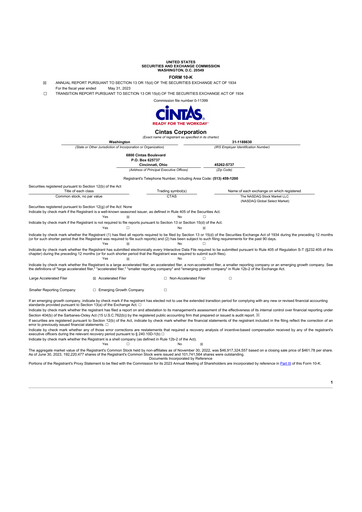 Thumbnail Cintas 10-K Annual Report 2023