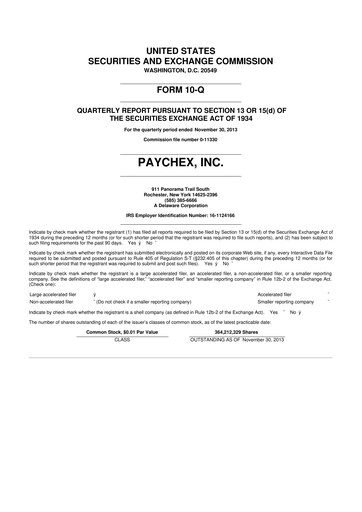 Thumbnail Paychex 10-Q Quarterly Report FY2014 