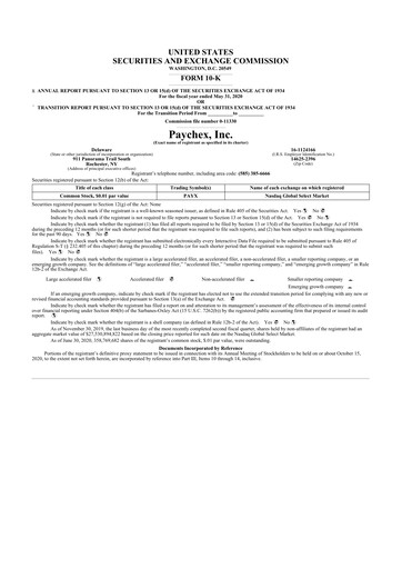 Thumbnail Paychex 10-K Annual Report 2020