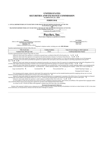 Thumbnail Paychex 10-K Annual Report 2021