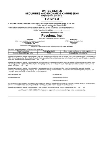 Thumbnail Paychex 10-Q Quarterly Report FY2022 