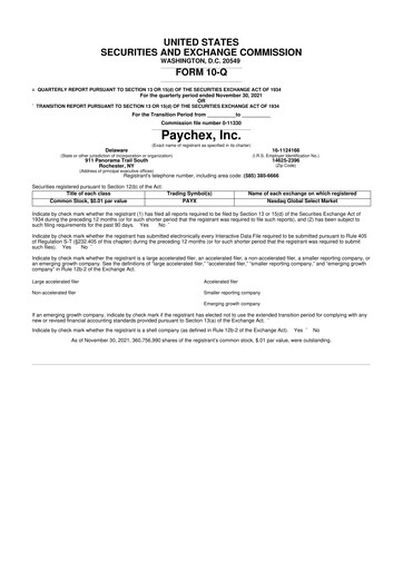 Thumbnail Paychex 10-Q Quarterly Report FY2022 