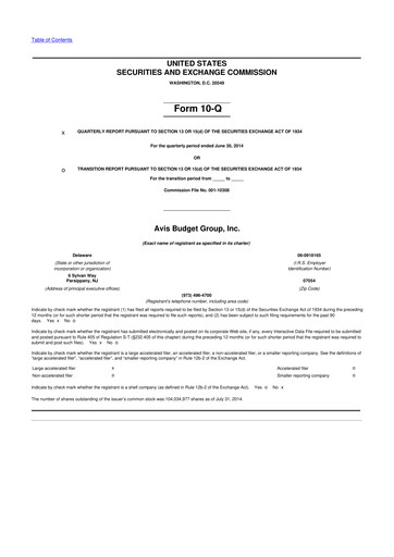 Thumbnail Avis Budget Group
 10-Q Quarterly Report FY2014 