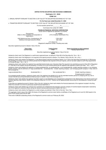 Thumbnail Franklin Financial Services Corporation 10-K Annual Report 2022