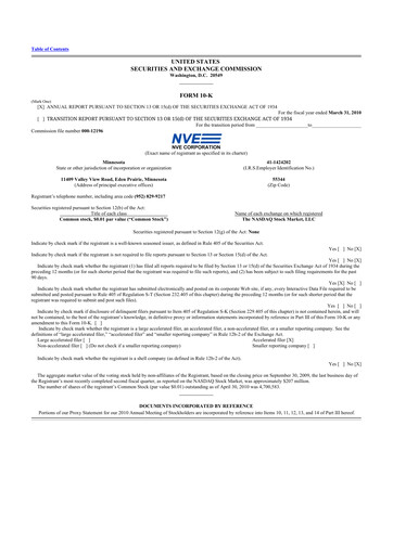 Thumbnail NVE Corporation
 10-K Annual Report 