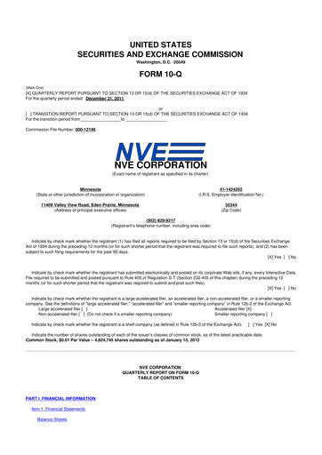 Thumbnail NVE Corporation
 10-Q Quarterly Report FY2012 
