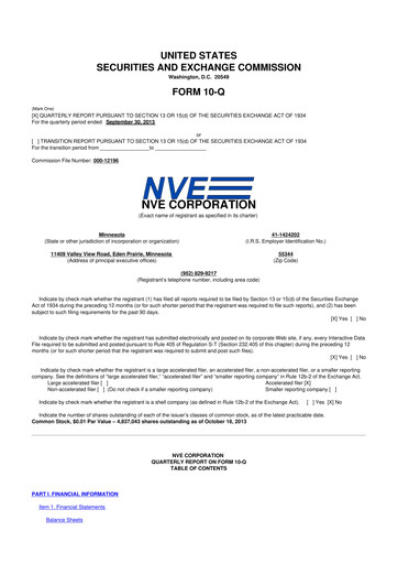 Thumbnail NVE Corporation
 10-Q Quarterly Report FY2014 