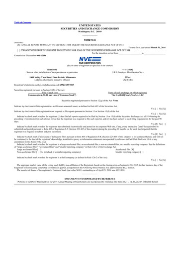 Thumbnail NVE Corporation
 10-K Annual Report 2016